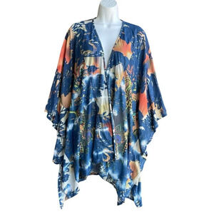 CALESSA Open Front Knit Kimono Cardigan Women’s Plus Size 1X Multicolor Texture